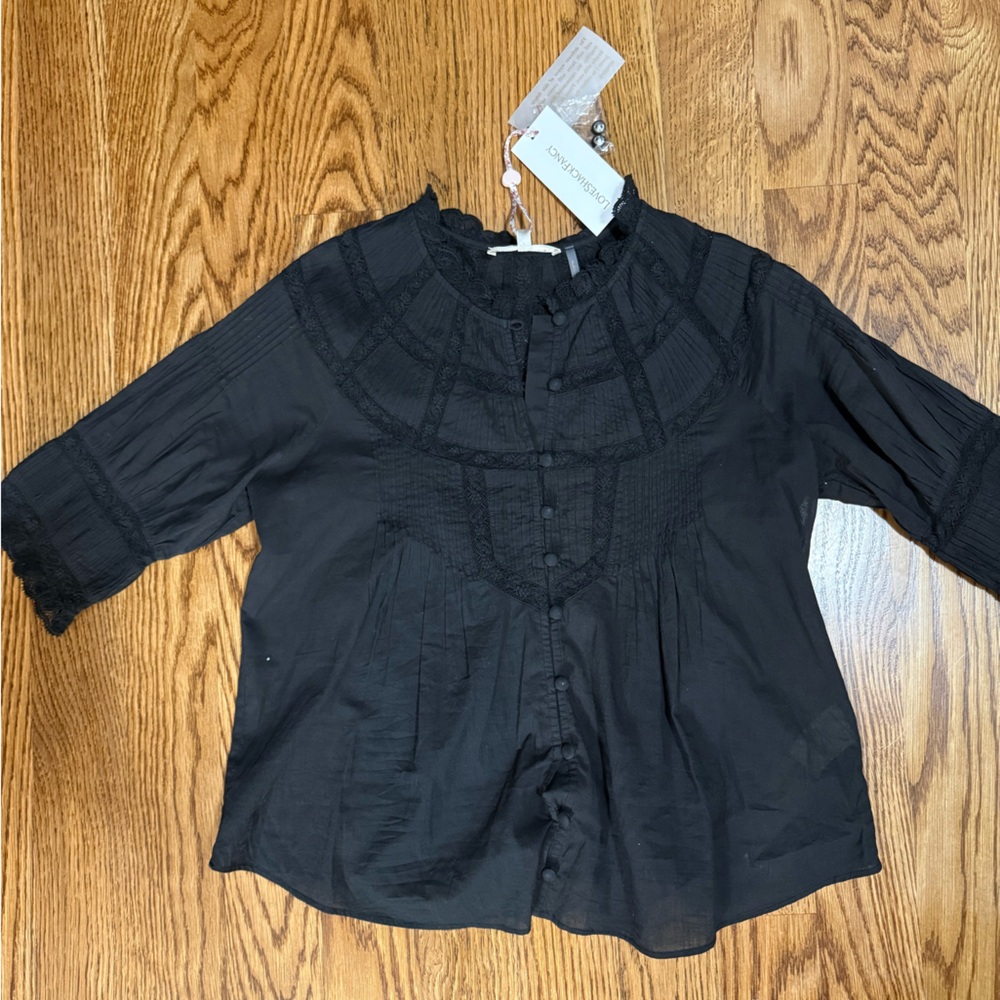 LoveShackFancy Black Blouse